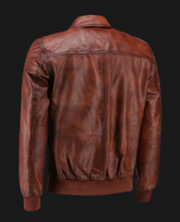 Motorcycle Leather Jacket Sheepskin back-Men